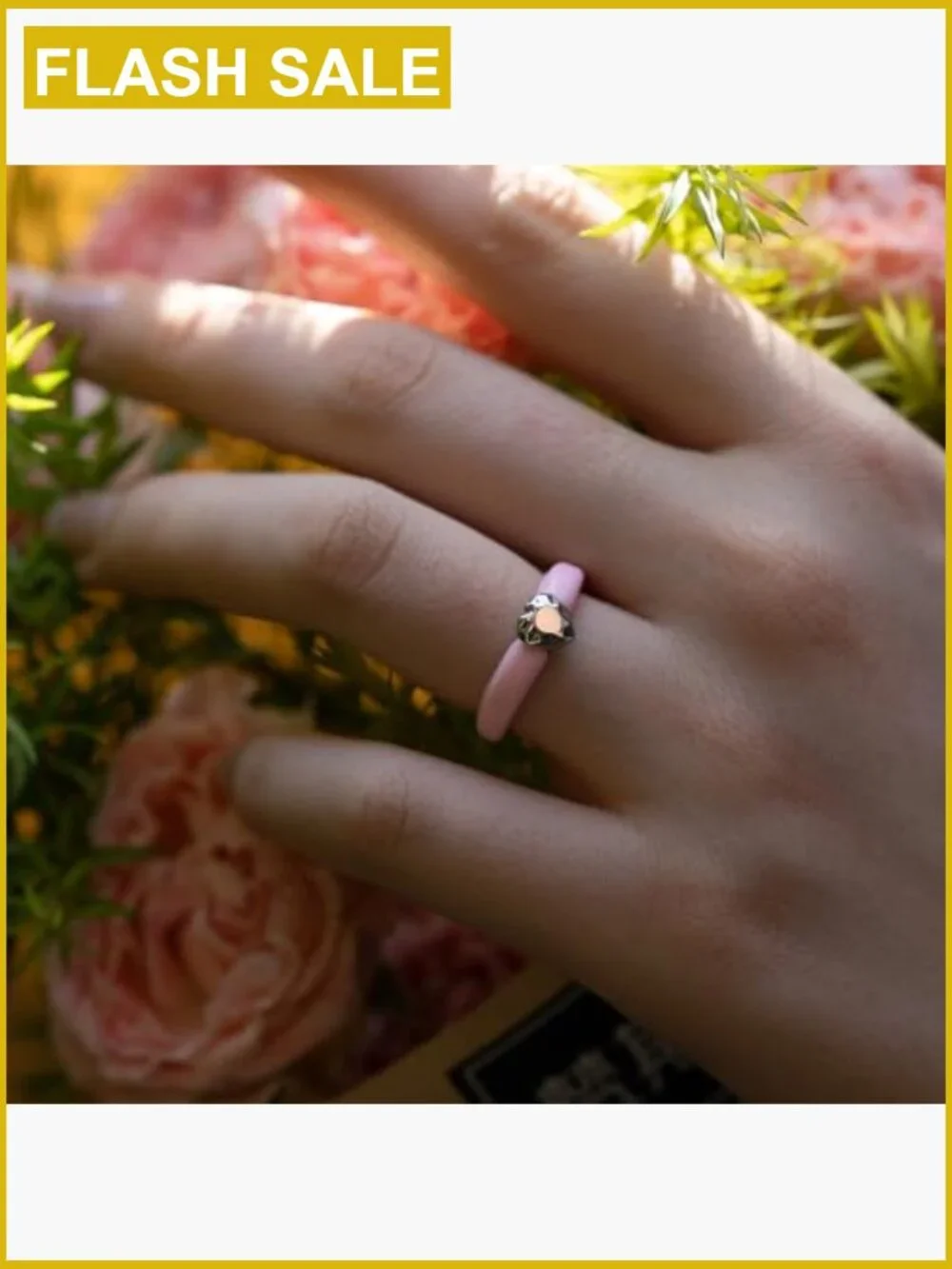 Set of 3 Silicone Wedding Bands - Flower Shape Rubber Rings for Women